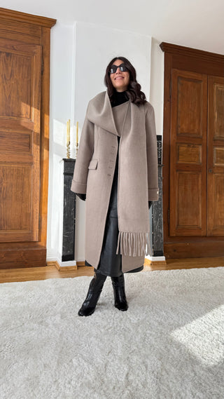 Manteau signature Beige Taupe