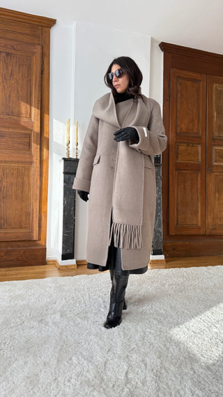 Manteau signature Beige Taupe